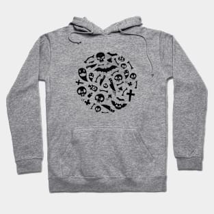 Halloween Black Symbols Pattern Hoodie